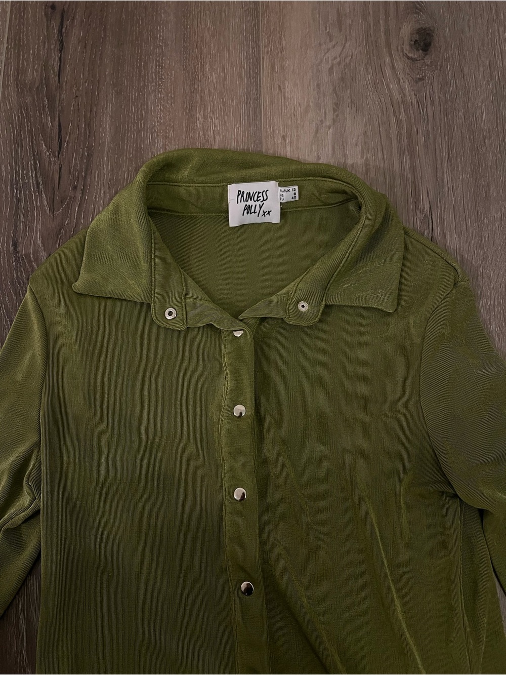 Princess Polly Olive Green Button-Down Shirt